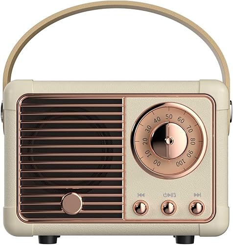 Altavoz Bluetooth retro, decoración vintage, altavoz Bluetooth inalámbrico portátil Dosmix, bonito estilo antiguo para cocina, escritorio,