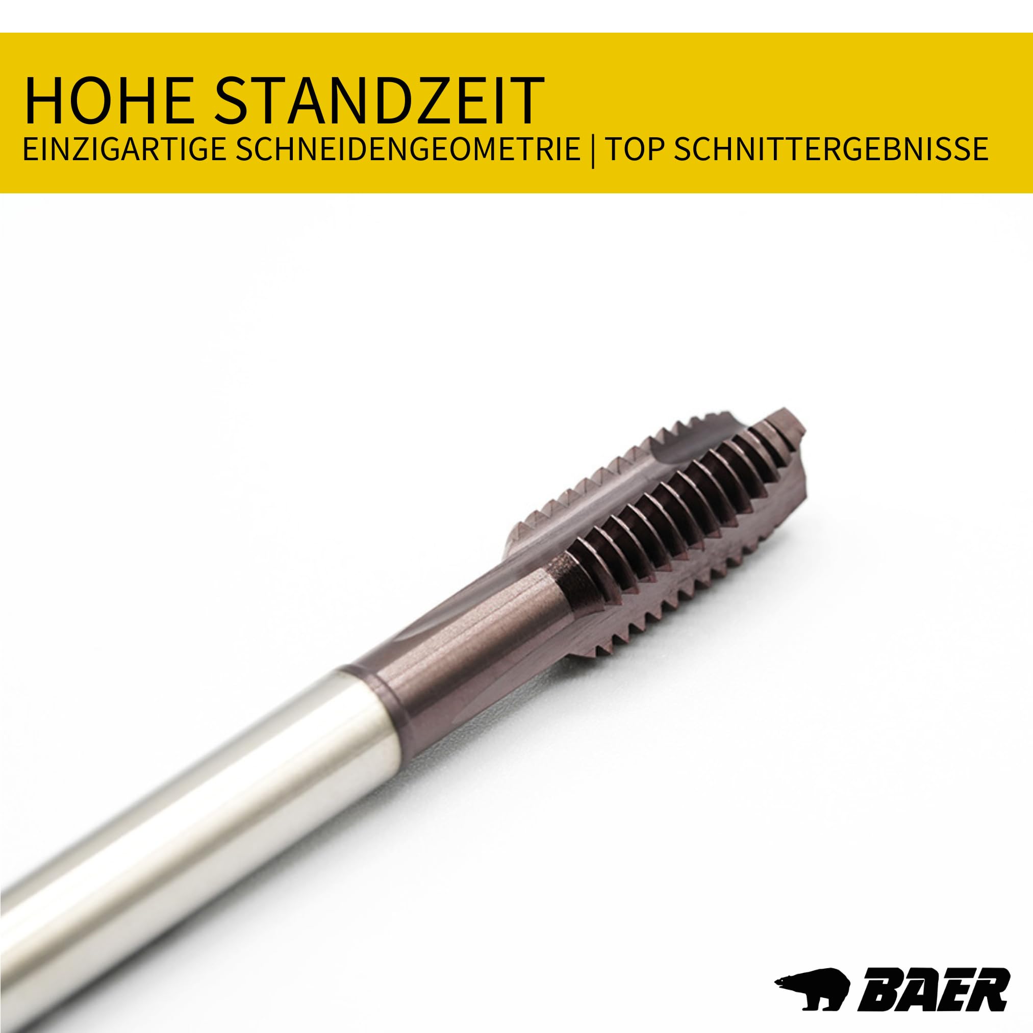 BaerCoil BAER UNiTap Gewindeschneider Set HSSE M3 - M12: Gewindebohrer Durchgangsloch - Kernlochbohrer - High-End Gewindeschneid-Satz - Gewindebohrer-Set - Gewindeschneider - Maschinengewindebohrer