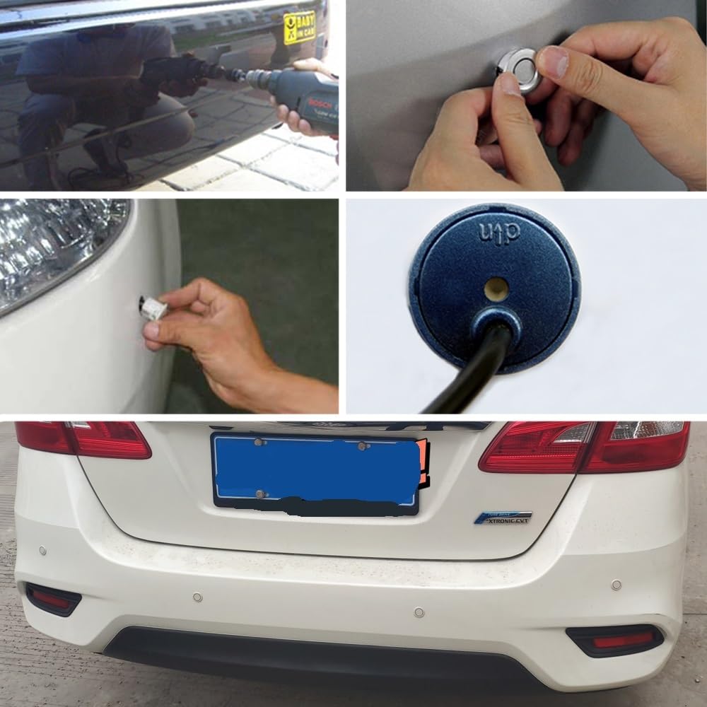 Kit sensori parcheggio Kit sensore auto con 8 sensori, display retroilluminato, di rilevamento radar retromarcia e backup, 12 V