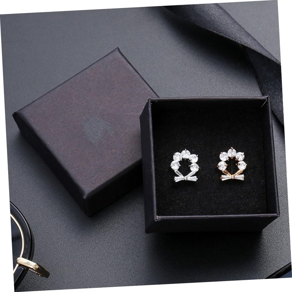 Ipetboom Organizzatore di Gioielli 72 Pezzi Scatole Portaoggetti in Cartone Pieno Nero 5X5X3 CM Imbottitura per Conservare Collane e Bracciali