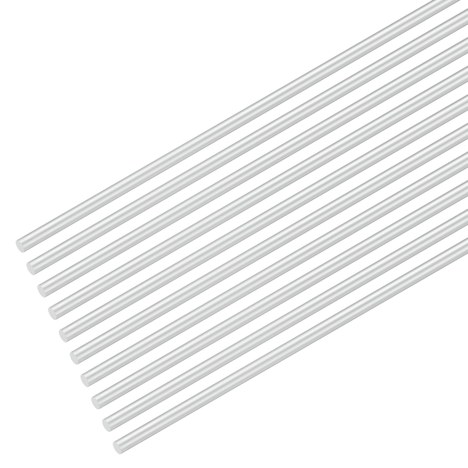 M METERXITY 20-Pack Round Aluminum Rod, 4mm (5/32") Dia 300mm (12") Length 6061 Aluminum Round Rod Solid Lathe Bar Stock Metal Sticks for DIY Crafts