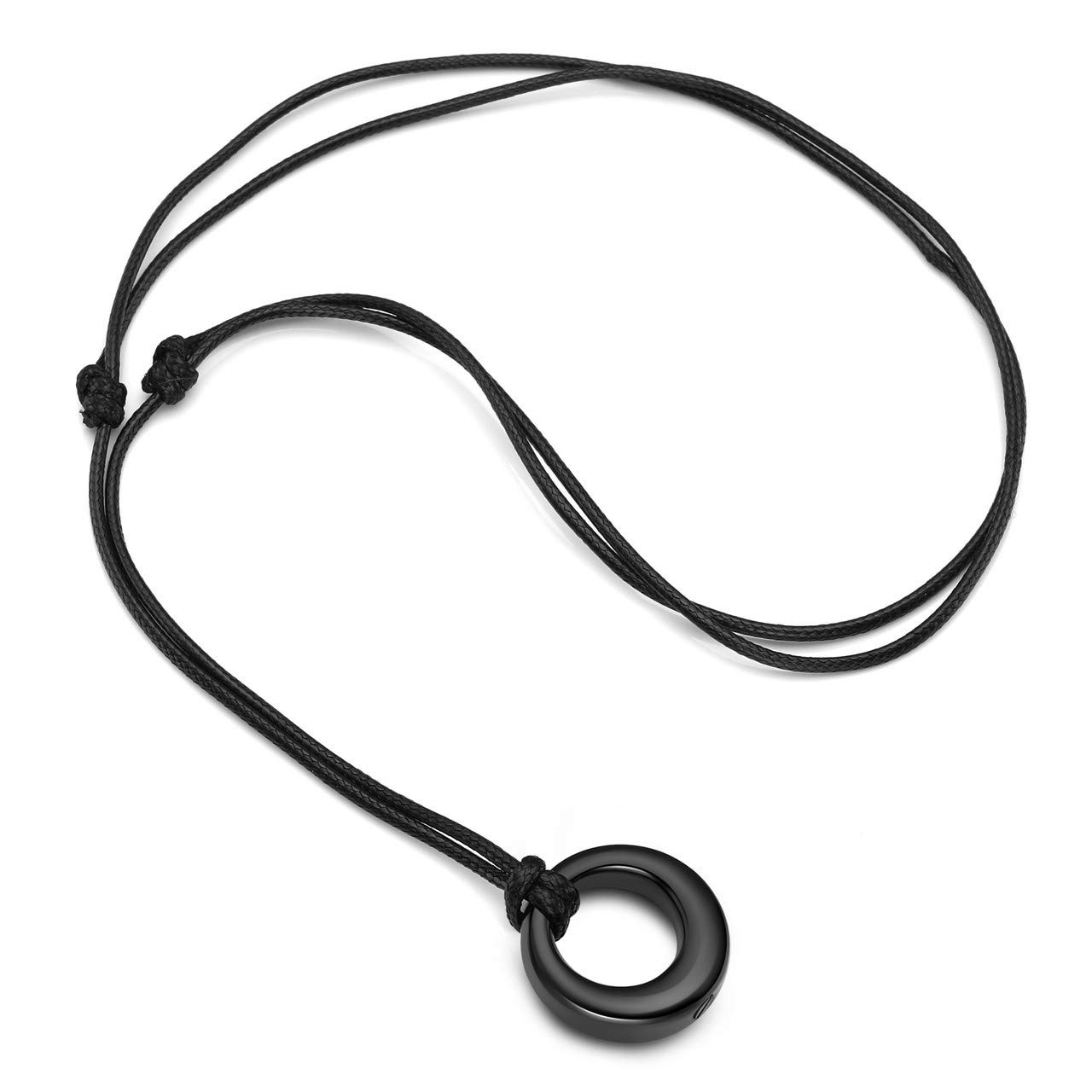 Zysta Edelstahl Asche Schmuck Memorial Urnen Anhänger Kette Kreis der Ewigkeit des Lebens Rund Ringe Pendant mit Gravur + Trichter-füllen-Kit + Mini Schraubendreher