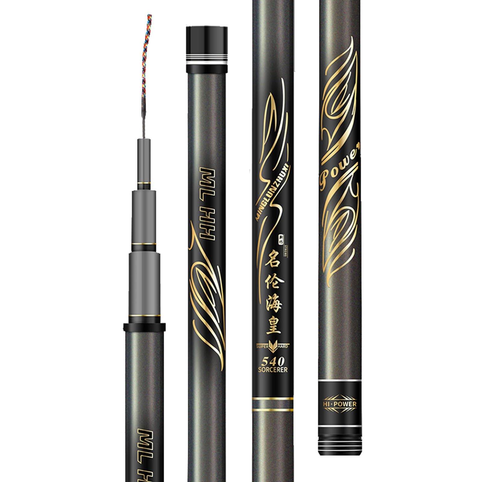 Canne A Peche Telescopique De Fibre De Carbone 6h19tone 3.6m-10m Canne à PêChe Chinoise Canne A Carpe RivièRes Lacs RéServoirs Ruisseaux éTangs(4.5m)