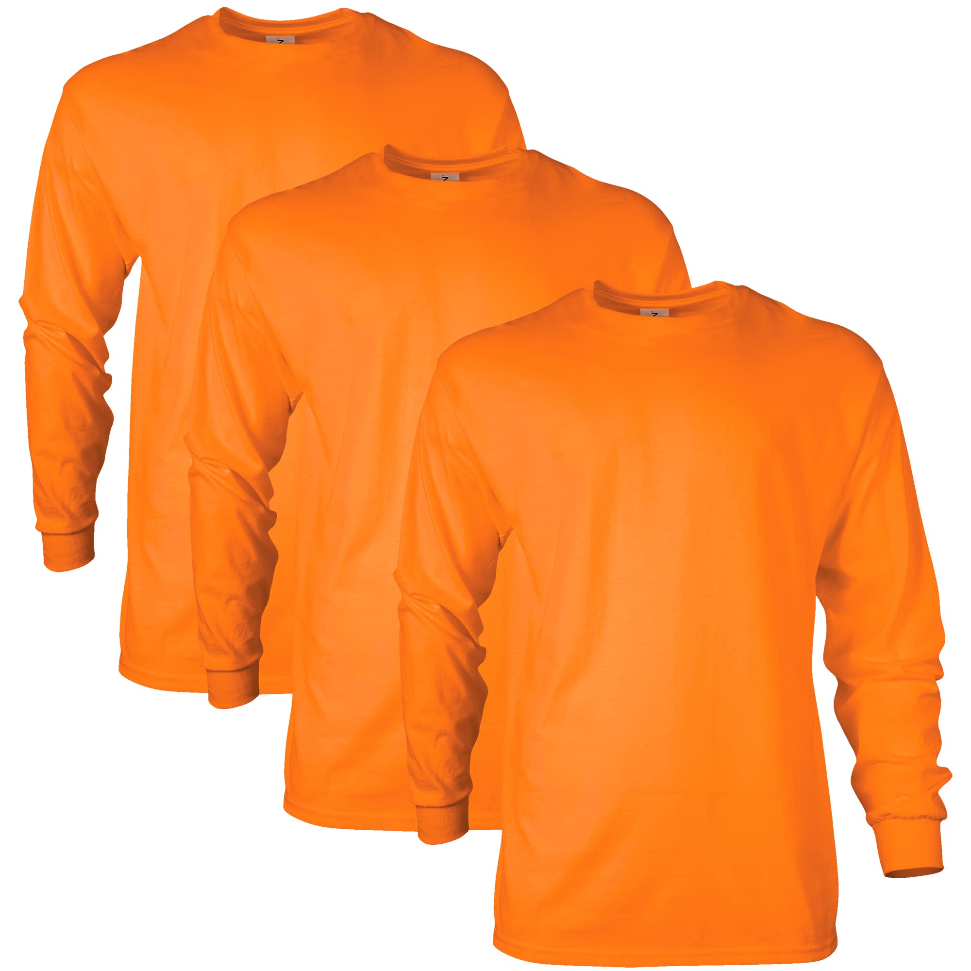 Gildan Men's, Ultra Cotton Long Sleeve T-Shirt, Style G2400, Safety Orange, M