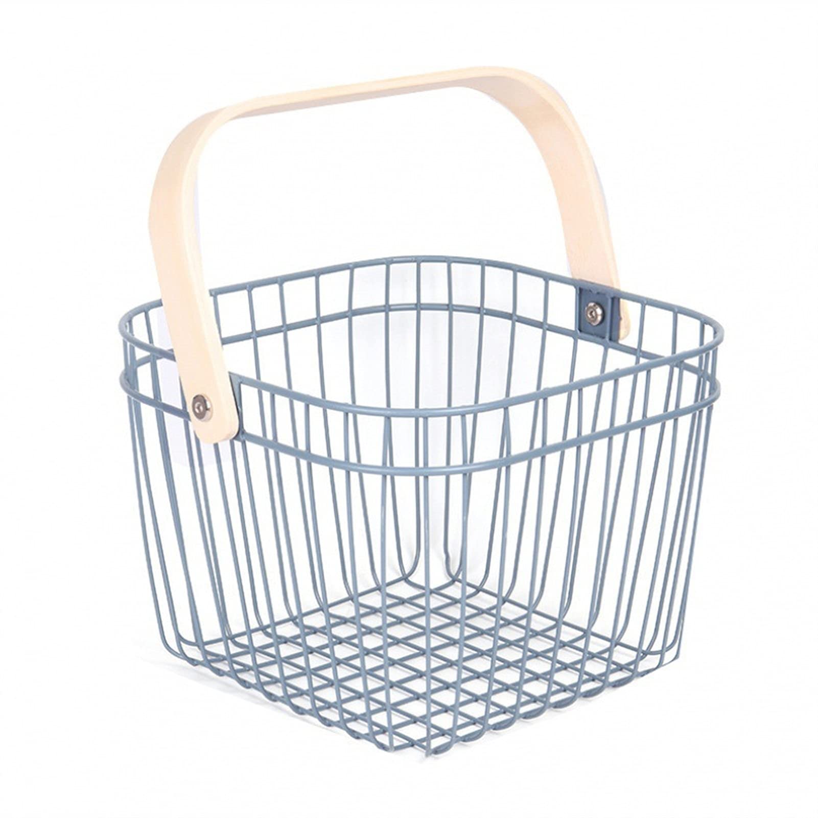 Cesta de almacenamiento de metal con acabados de madera y diseño interior contemporáneo