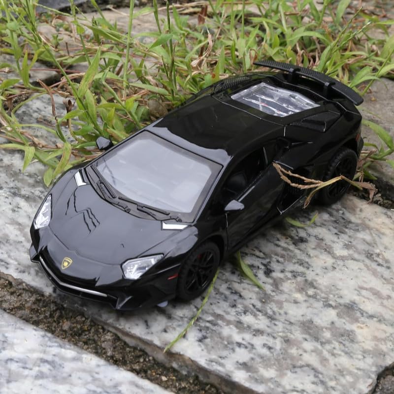 Image of New 1:32 LP750 Diecast Alloy Metal Pull Back Car with Openable Doors Music Sound and Light Vehicle Toy Car for Kids Boys (White)