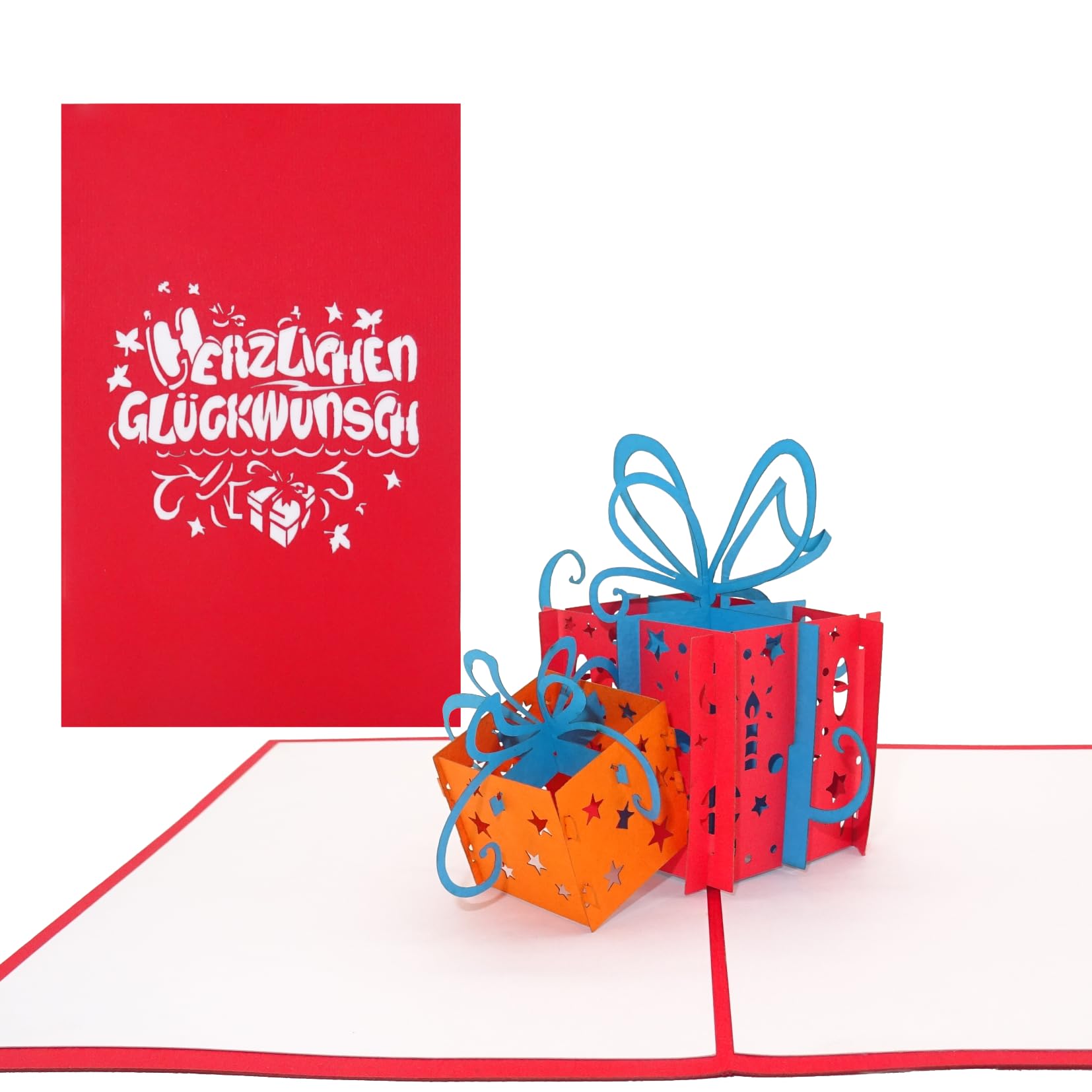 3D Geburtstagskarte im 10-er Set - Pop Up Karten mit Umschlag zum Geburtstag & Namenstag