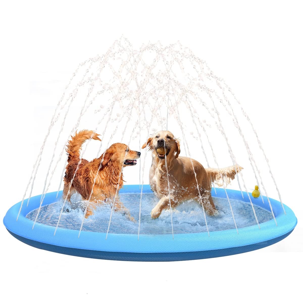 Splash Sprinkler Pad for Dogs - 67" Thicken Pet Swimming Pool Bathtub, 2024 New Packaging Pet Summer Backyard Playset & Water Toys(67",Blue)