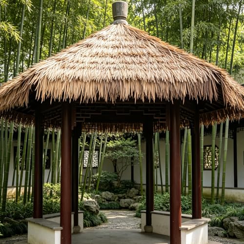 Franjas de césped artificial para techos de palapa con acabado realista y textura densa 6