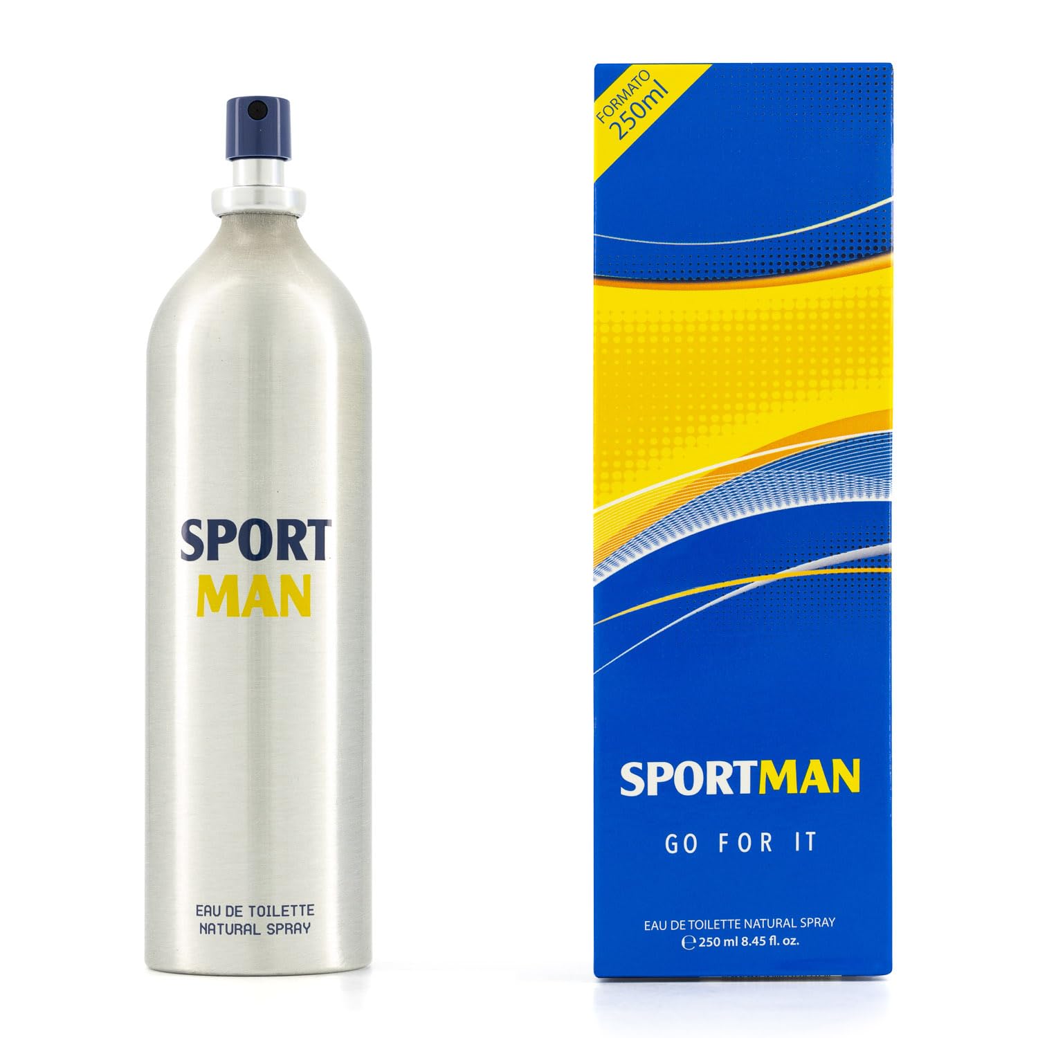 SPORTMAN - Go For It 250 ml, Perfume Hombre en Formato Spray, Eau de Toilette Masculina, Deportiva y Cítrica de Larga Duración