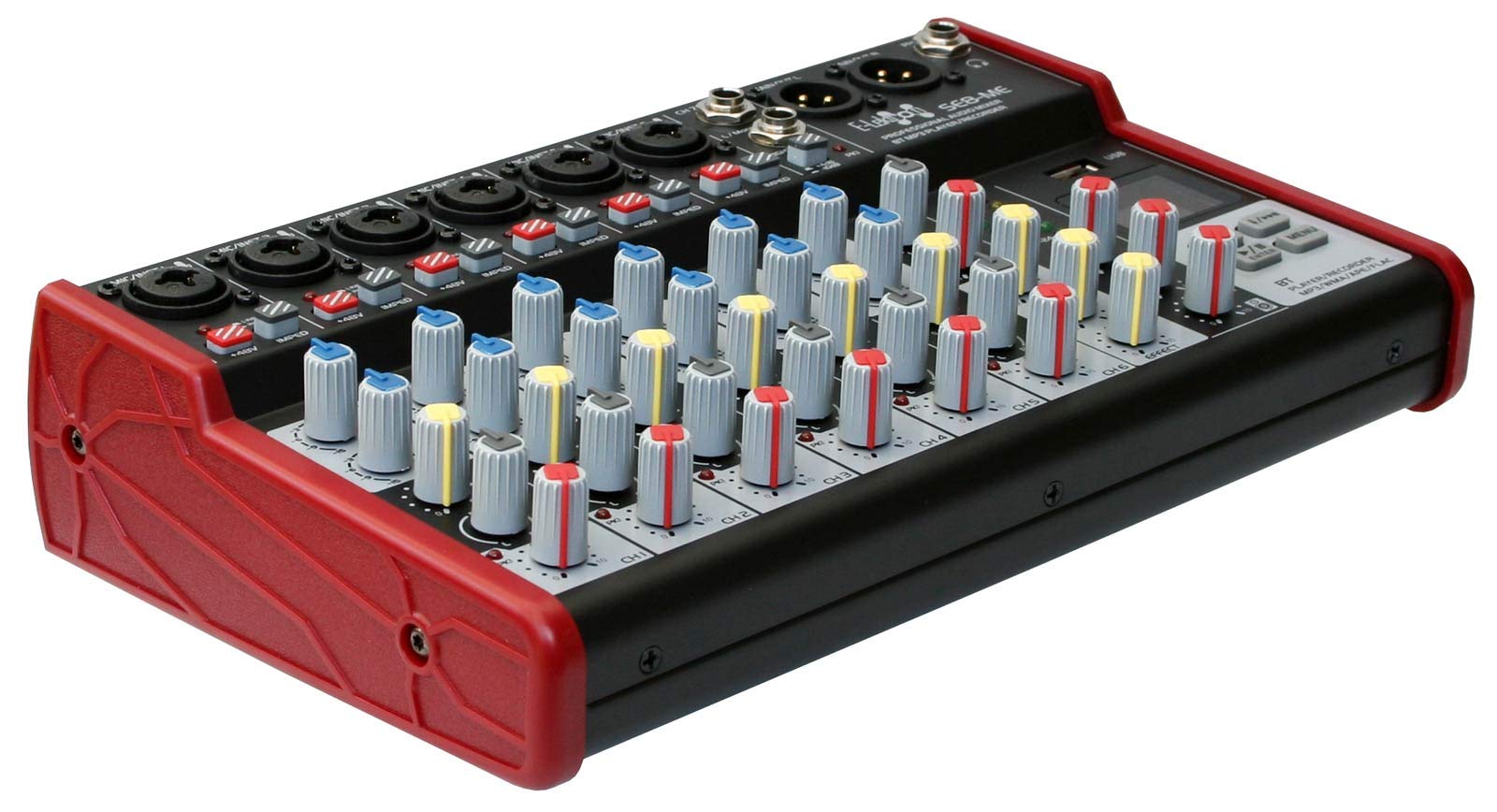 E-Lektron Live Mischpult Mixer + Stereo USB/Bluetooth/Soundkarte, inkl. Phantom (SE-8-6-Kanal + Stereo)