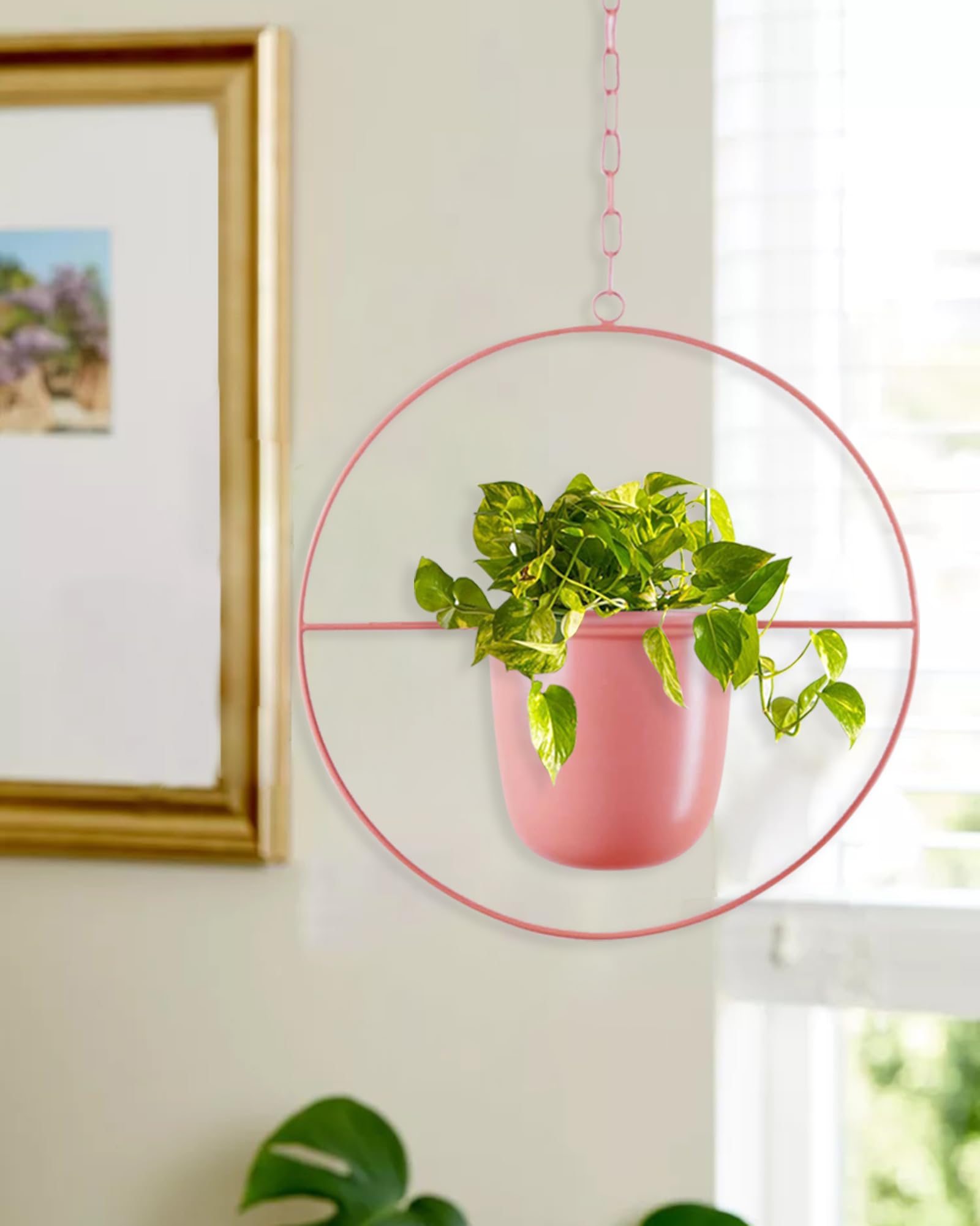 Homesake® Round Hanging Metal Pot Stand (14 Inch Dia* 6.75 Inch Pot) for Indoor & Outdoor Plants Zen Decoration with Hanging Chain(Plant is not Included) (Pink Round, Pack of 1) (B0CKKWKGKJ) Amazon Price History, Amazon Price Tracker