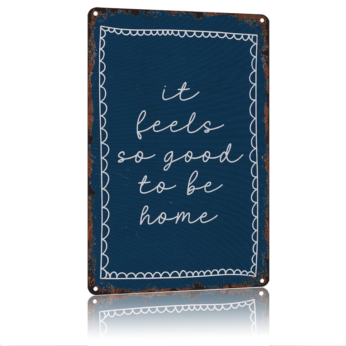 peiyeety It Feels So Good To Be Home Funny 8x12 Inch Aluminum Vintage Metal Tin Signs-For Living Room Kitchen Bedroom Patio Porch Men'S Nest Wall Decor