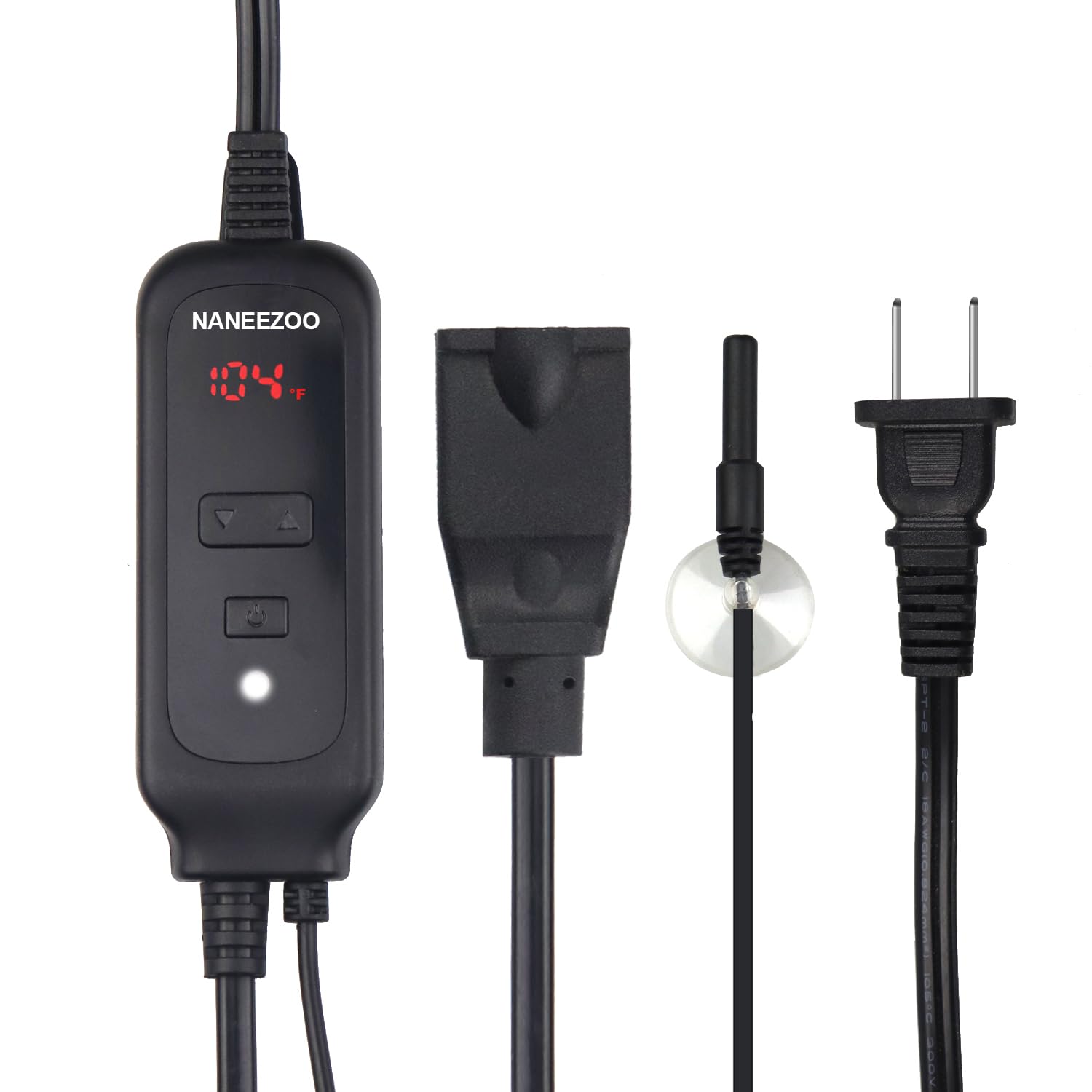 NANEEZOODimming Digital Reptile Thermostat Heater Temperature Controller with LED Digital Screen Memory Function Sensitive Probe, Thermostat Controller for Heating Pad & Heat Lamp