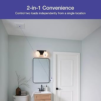 Lutron Maestro LED+ Dual Dimmer and Timer Switch, 65-Watt LED Bulbs/2.5 Amp Fans, Single-Pole, White (MACL-L3T251BG-WH)