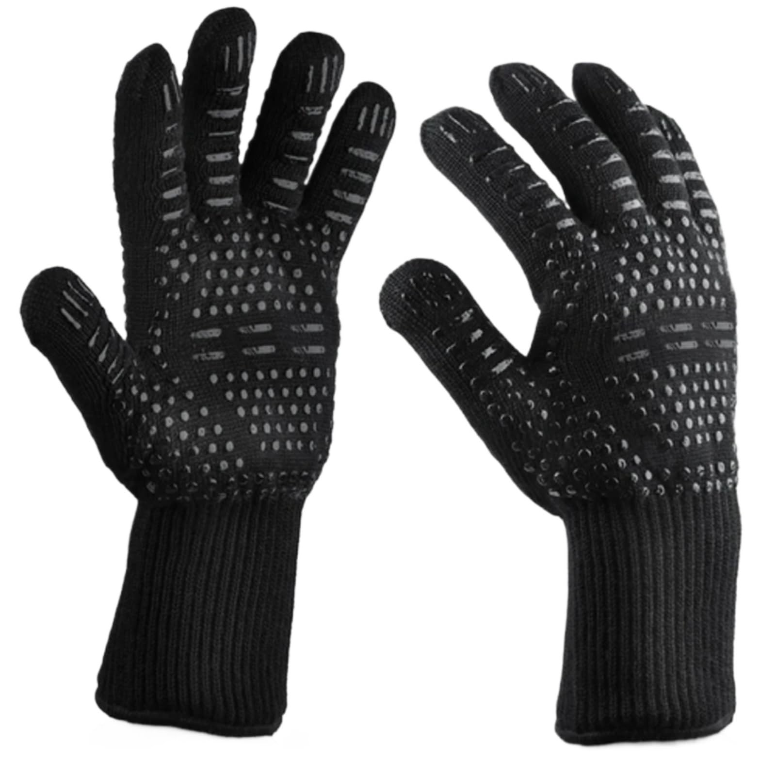 Guanti da forno antiscivolo for barbecue resistenti al calore e ignifughi fuoco for 500-800 gradi centigradi Per Grigliare(1pair)