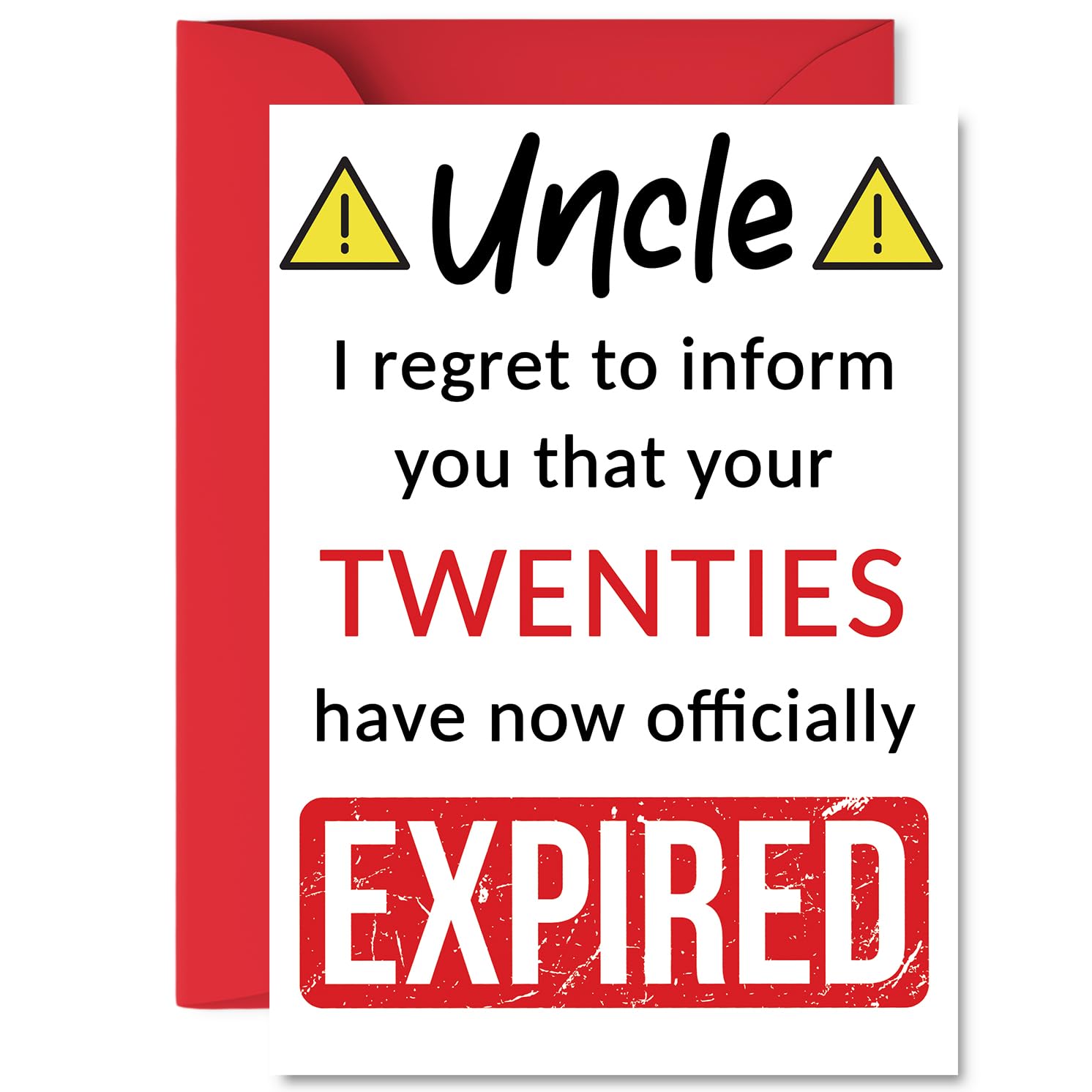 Funny 30th Birthday Cards for Uncle - Your Twenties Have Expired - Happy Birthday Card for Uncle from Nephew Niece, A5 Banter Joke Humour Bday Greeting Cards Gift