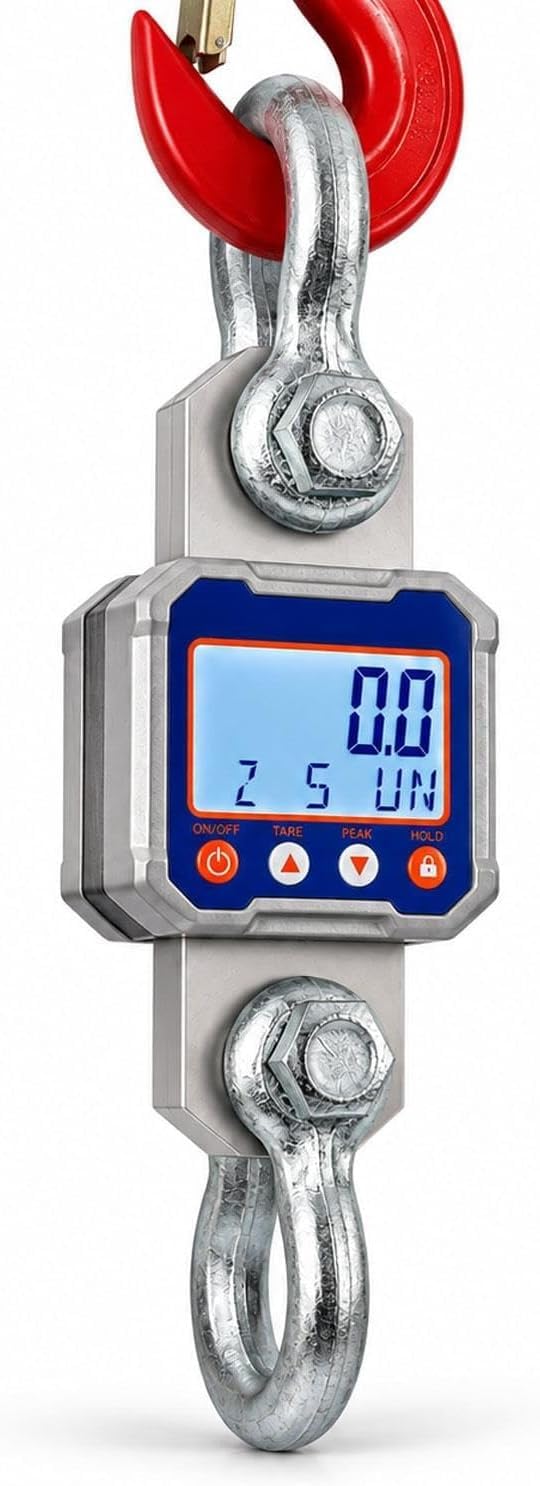 Balanza digital con dinamométrico para grú, ideal para fábricas y talleres. Balanza digital para grú con carcasa metálica, interruptor de 3 unidades y control remoto para talleres y fábricas.