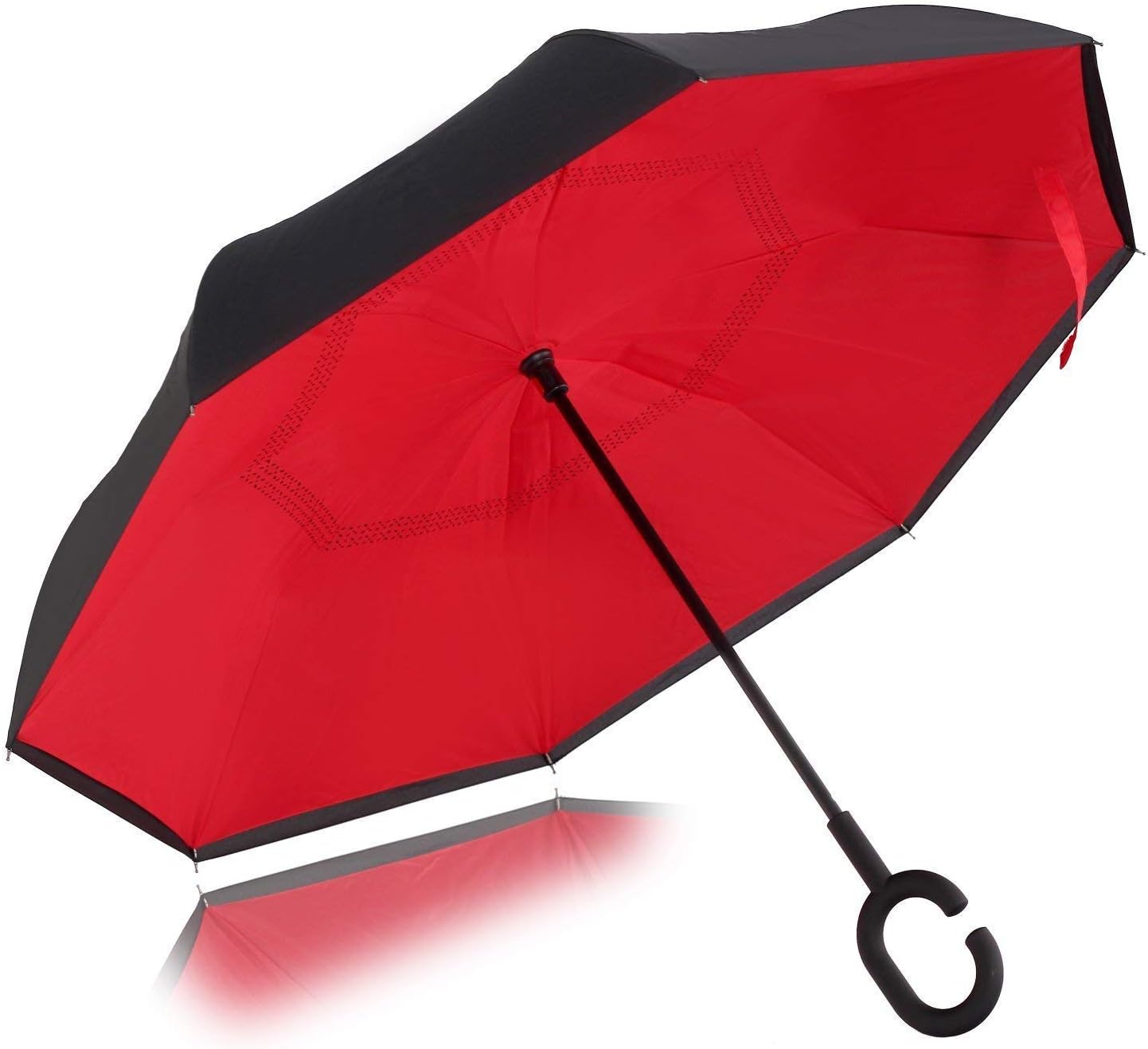 Ngel The Best Reverse Windproof Umbrella Inside Out Umbrella with C-Shaped Hands Free Handle for Women and Men Multi Color 1 Pcs (Print May Very)