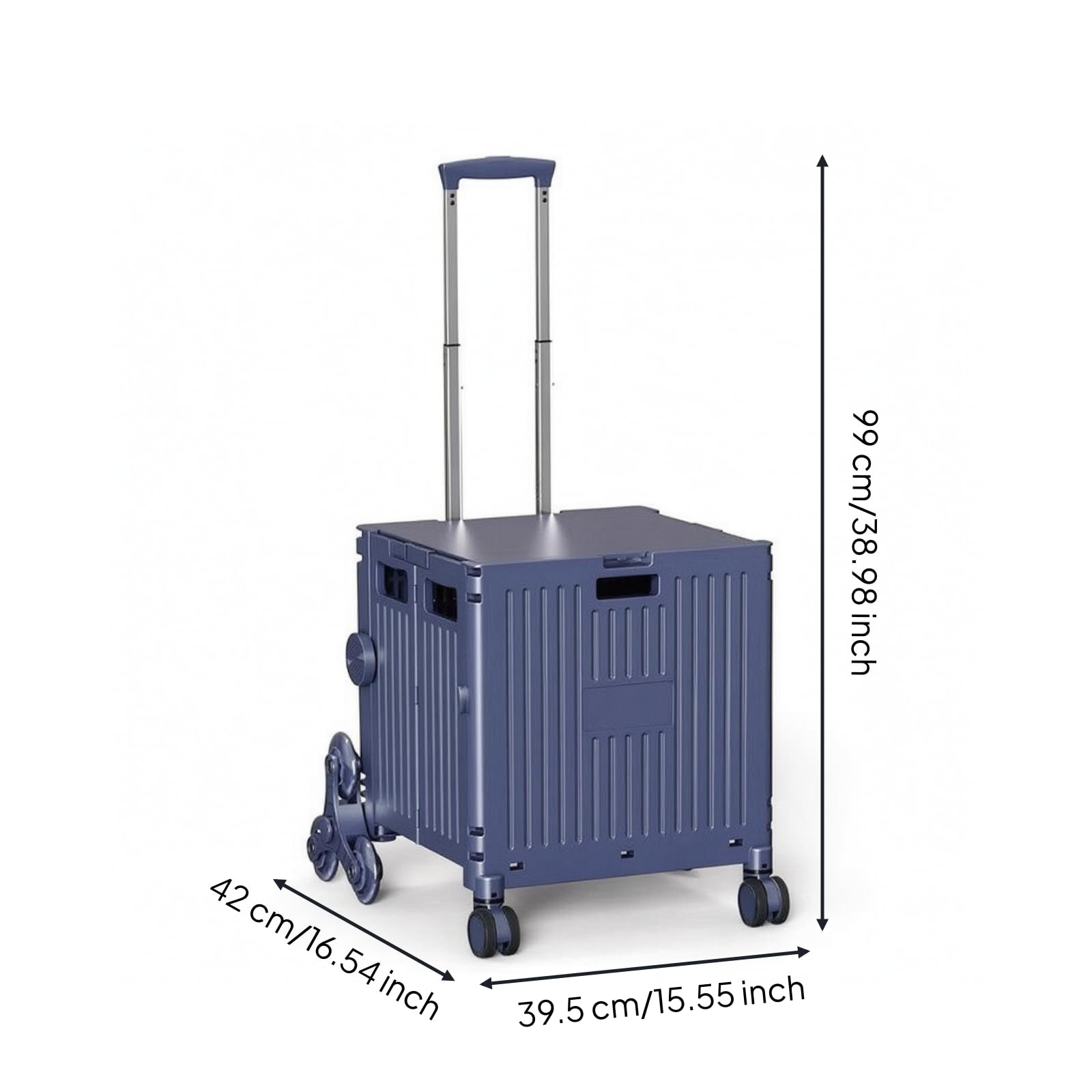 Carrello Spesa Pieghevole Telescopico Carrello Del Pieghevole Regolabile per Persone Anziane, Studenti, Viola Misterioso, 80L
