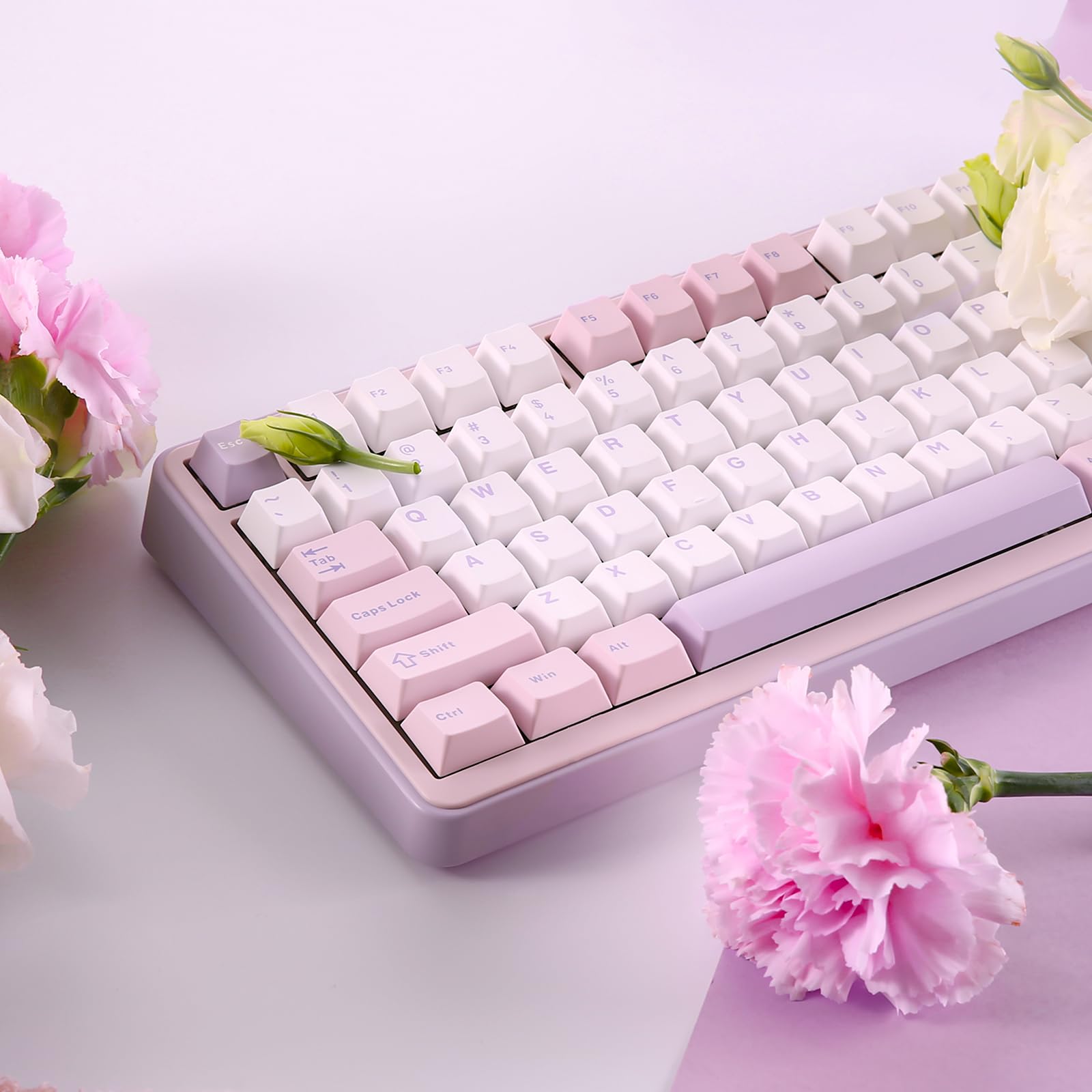 YUNZII B75 PRO Wireless Mechanical Keyboard,75% Gaming Keyboard Gasket Hot Swap Custom Keyboard with Knob,Pre-lubed Switches RGB,Bluetooth/Type-C/2.4G Creamy Keyboard(Cocoa Cream V2 Switch,Purple)