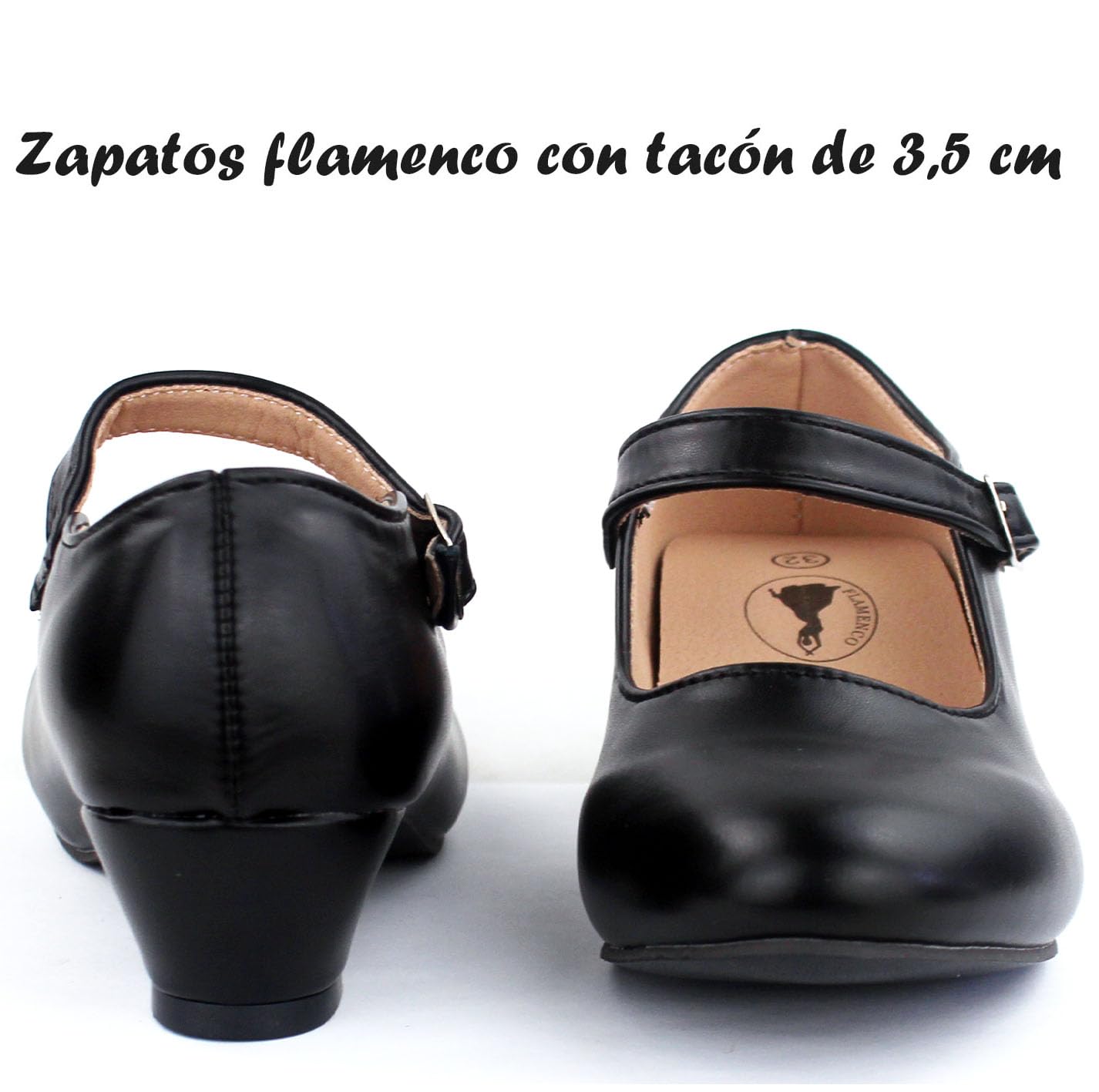 Zapatos Flamenco para Niña de Danza, Calzado de Baile Sevillana, Tacones con Cuña Cómodos y para Adolescentes