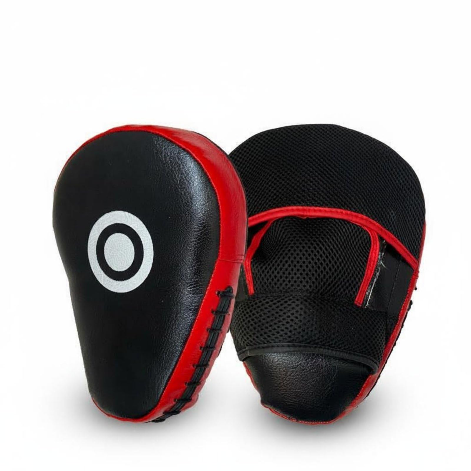 Ergonomic Curve Curved Focus Pad Shock Absorbing Boxing Hand Pad Wear-Resistant Punching Pad Long-Lasting for Boxers, Gym, Red-image-38