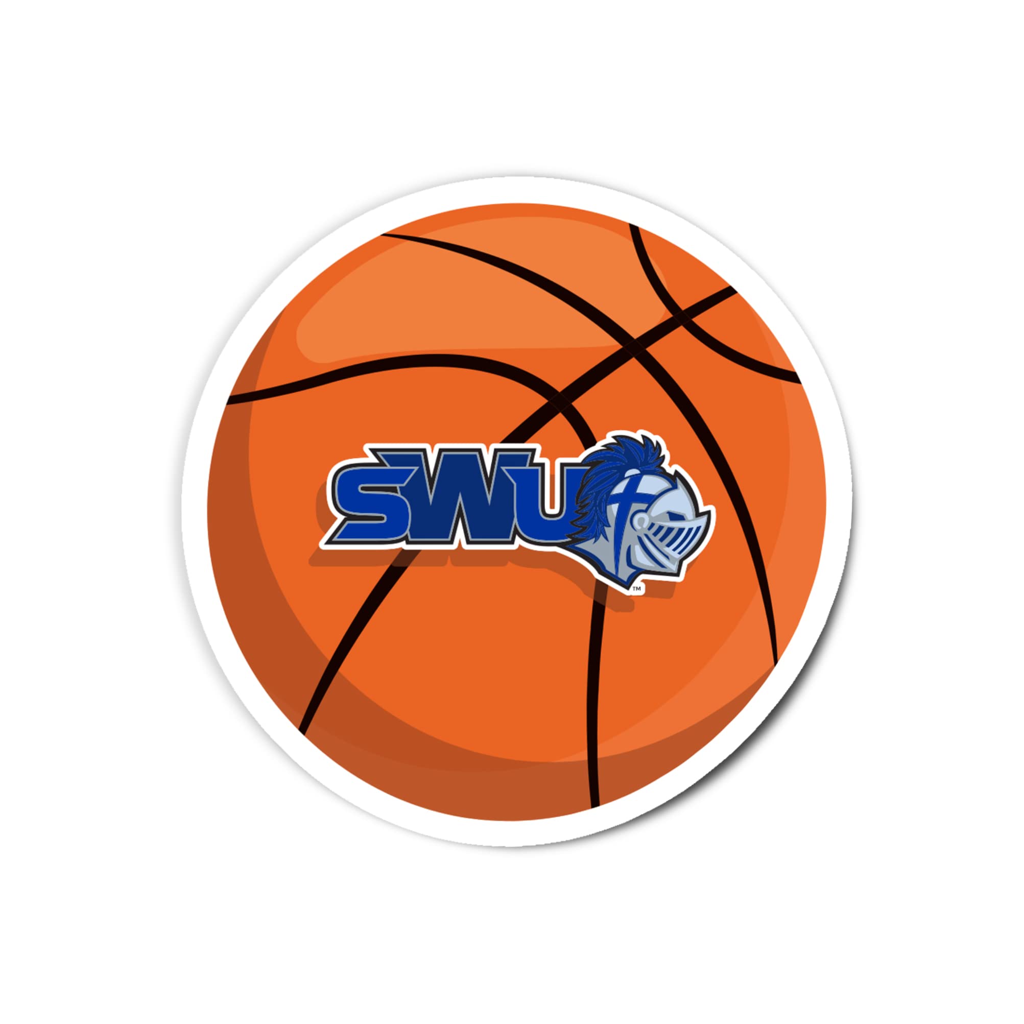 Desert Cactus Southern Wesleyan University Sticker Warriors Vinyl Decal Laptop Water Bottle Car Scrapbook (Basketball Logo Sticker)