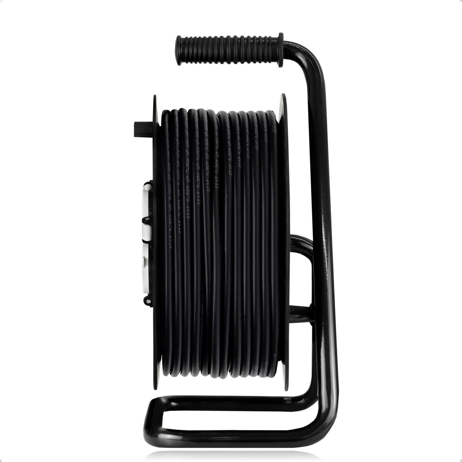 Werku WK403360, Enrollacables Alargador, Calidad Profesional, 25 Metros, MAX 3200 W, Protección IP44, 4 Tomas, Cable H05RR-F 3G 1.5 MM/2, Protección contra Sobrecalentamiento