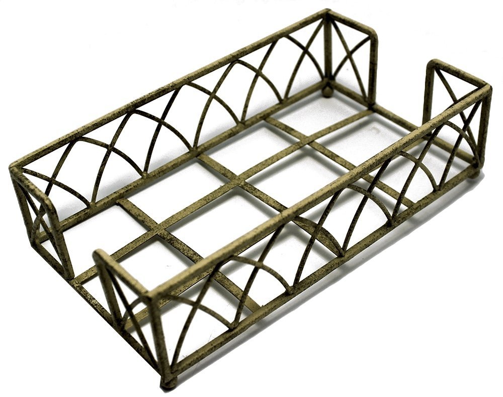 Boston International BID58 Arch Design Guest Towel Napkin Holder Caddy, Cardboard, Antique White