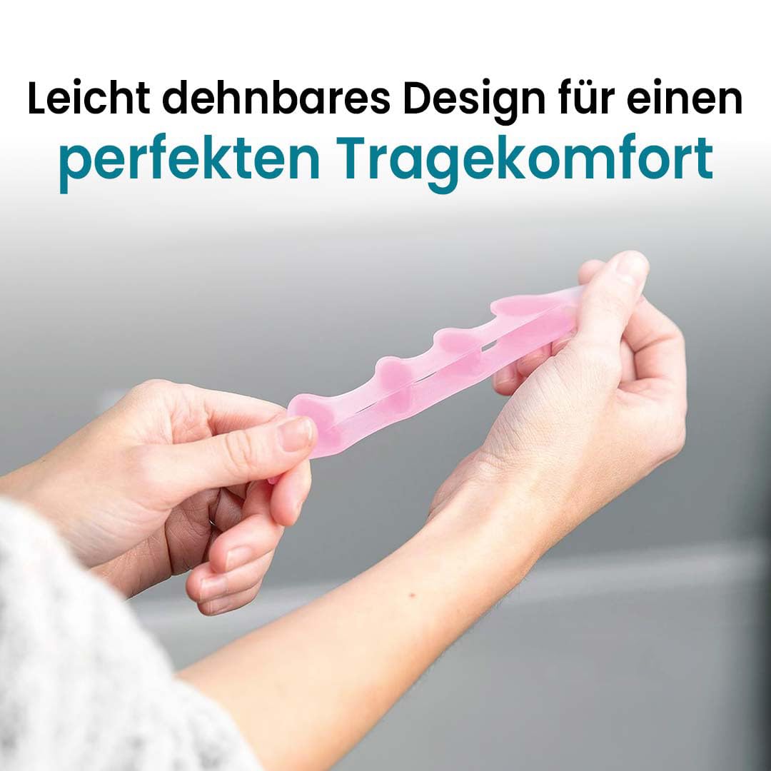 neuleben PerfectToes - Natürlicher Zehentrenner Silikon Zehenspreizer – Flexibler Hallux Valgus Schutz, Zehentrenner zur Korrektur, Fußpflege für Damen und Herren 2 Sätze