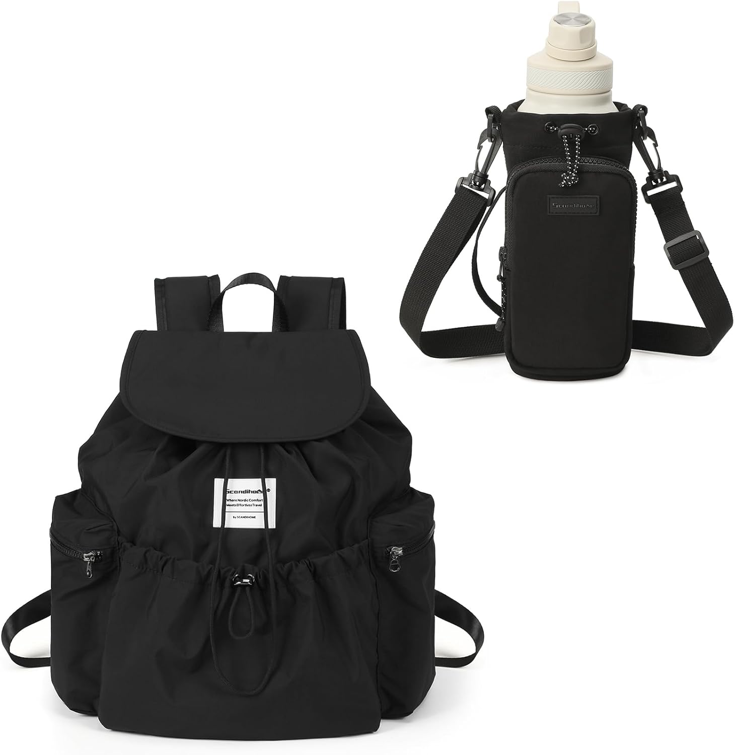 Water Bottle Carrier Bag & Travel Backpack