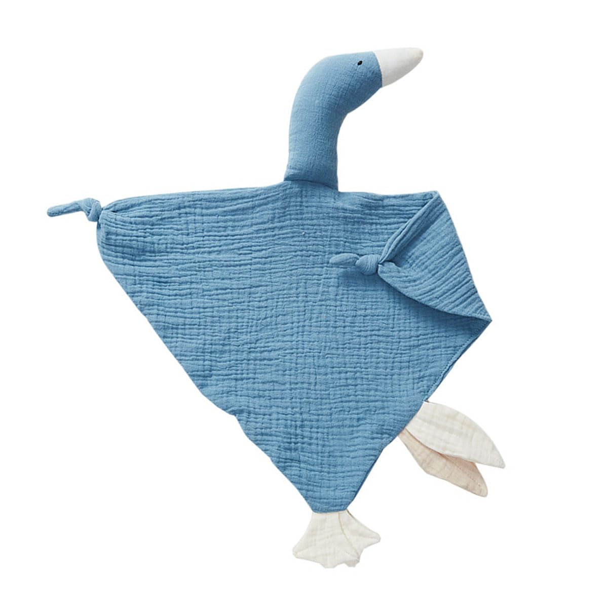 Winsation Goose Lovey Muslin Cotton Baby Blanket, Soft Breathable Lovies for Babies, Cute Goose Blanket Ideal for Newborns, ToddlerIdeal (Blue)