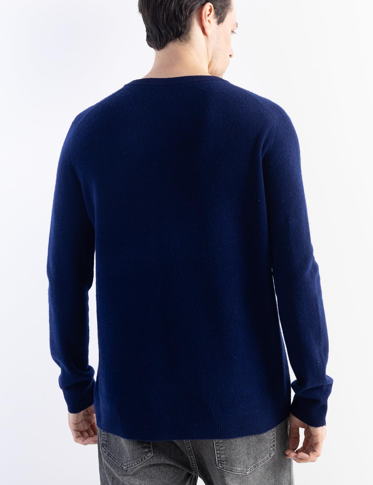 Chanyarn Herren 100% Merinowolle Pullover First-Line Trinkfertig V-Ausschnitt Lange Ärmel Nahtloser Strickpullover
