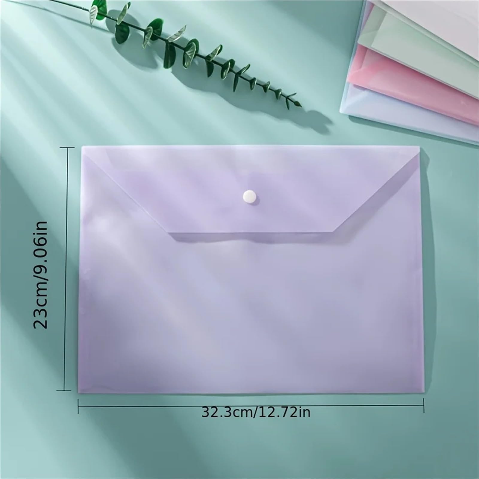 20 sobres de plástico transparentes, reutilizables, impermeables, con botones(Pink)