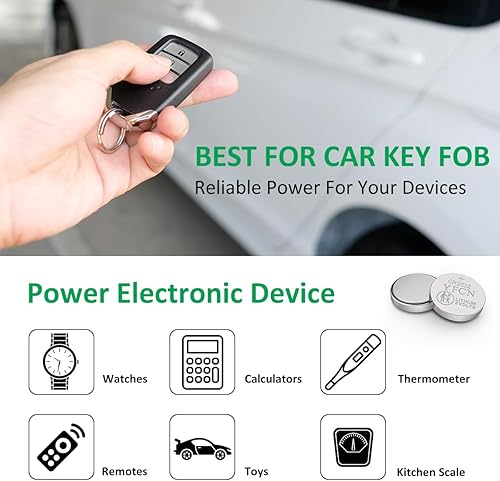 Miniatura 7 de Batería CR2032 de litio de 3 V, paquete de 10 baterías CR2032  CR 2032 baterías de celda de moneda para AirTag, llavero, controles remotos, 10 años