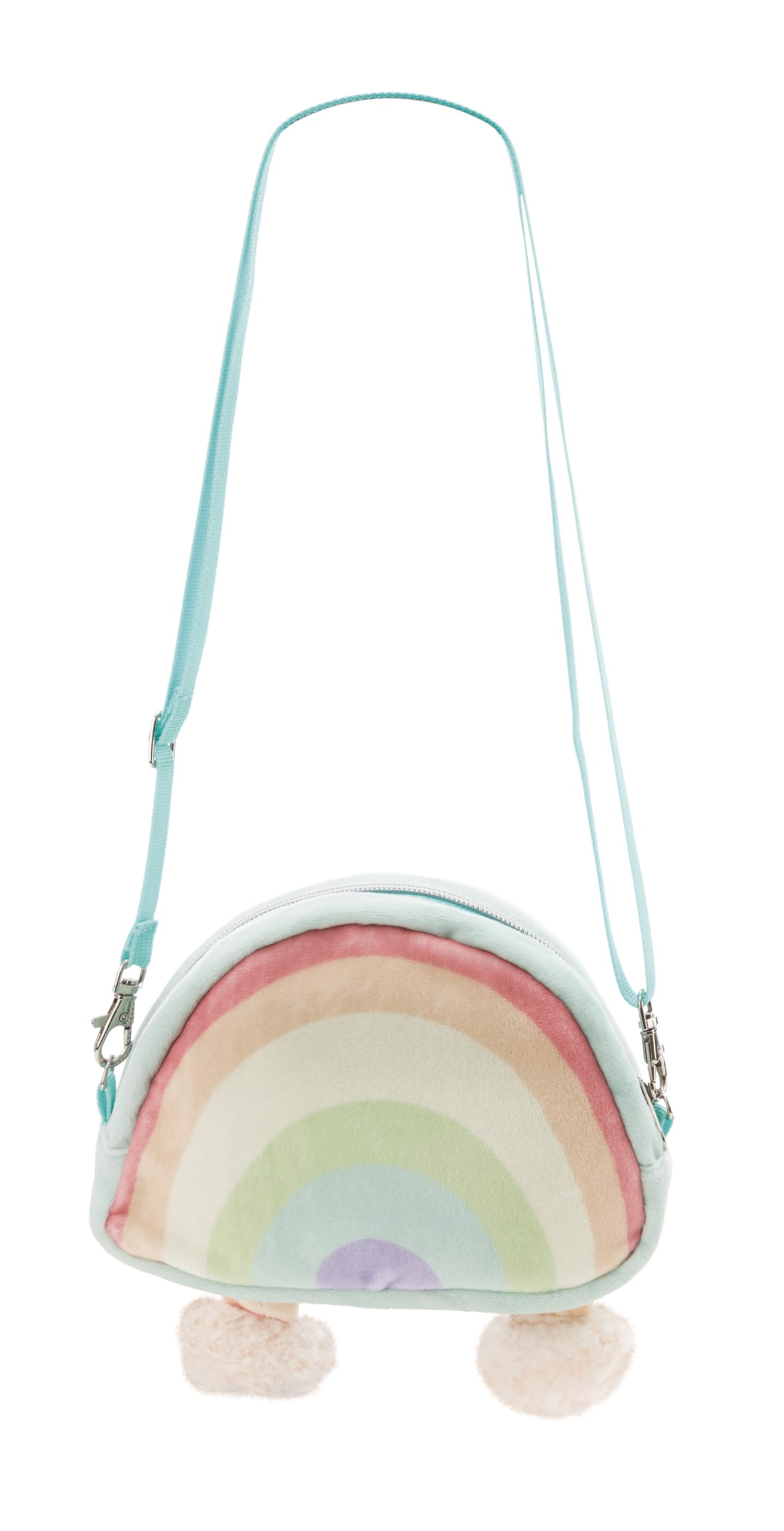 Estuche Bandolera Arcoíris Nibsi 2 en 1, 17,5 x 14 x 5 cm, Multicolor, Suave bolsita de Peluche para niñas y Mujeres, Estuche para cosméticos o Utensilios para Escuela y Oficina, 62327
