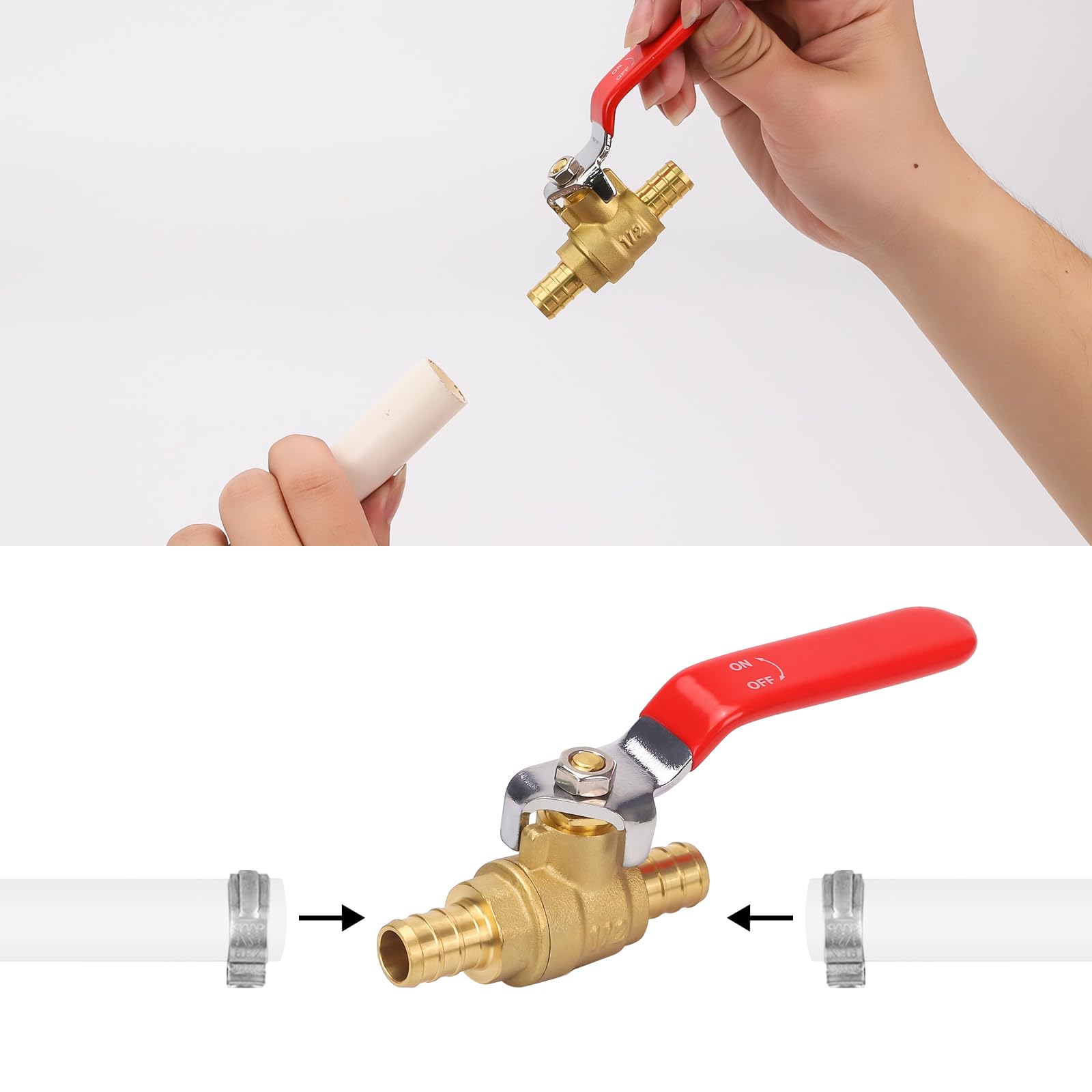 1/2 Zoll Pex Messing Vollanschluss Absperrkugelhahn Für