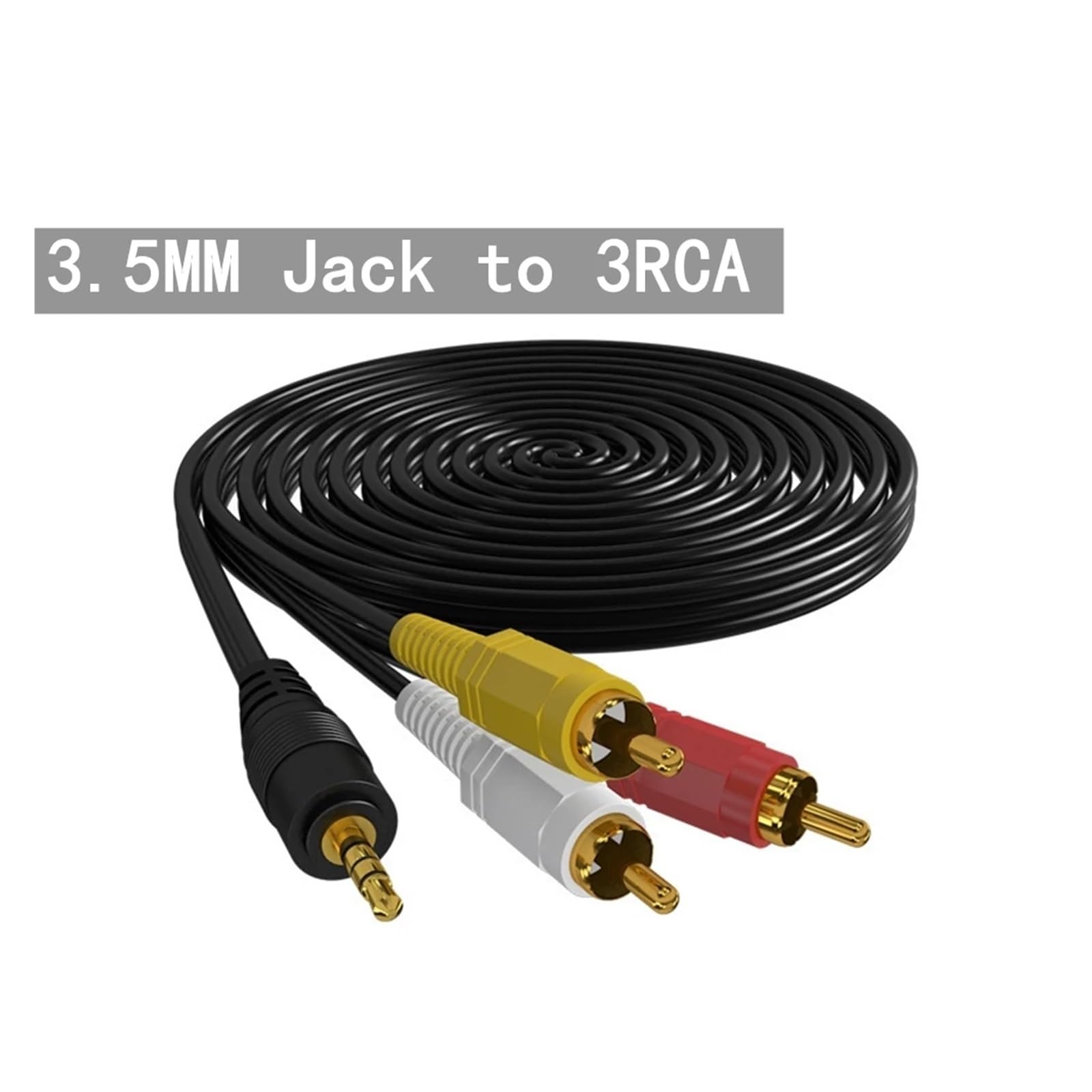 Cable De Audio Y Vídeo De 3,5mm A 3RCA A 3RCA, 3,5mm A 2RCA A 2RCA, Cable AV Chapado En Oro For Amplificador De TV, Altavoz De Cine En Casa(3.5mm to 3RCA,9.2m)