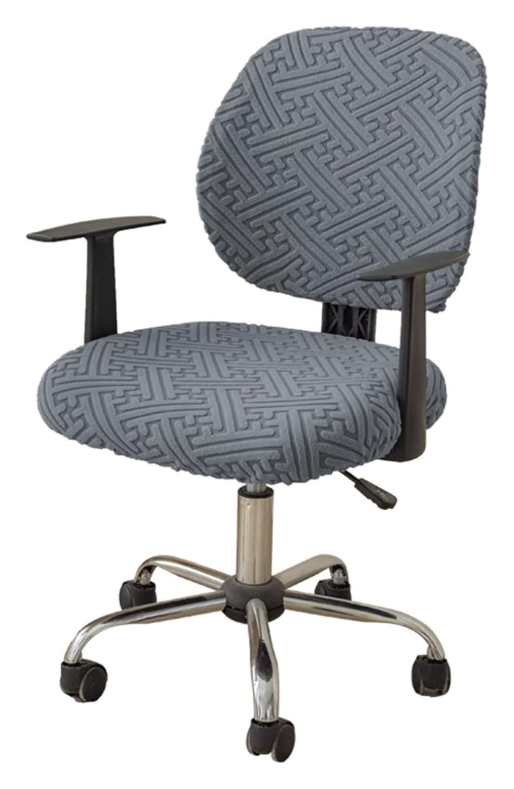 AOICXB Office Chair Seat Covers,Split Stretch Spandex Seat Slipcover,Corn Silk Fabric Removable Washable Rotating Swivel Chair Covers(Dark Gray)