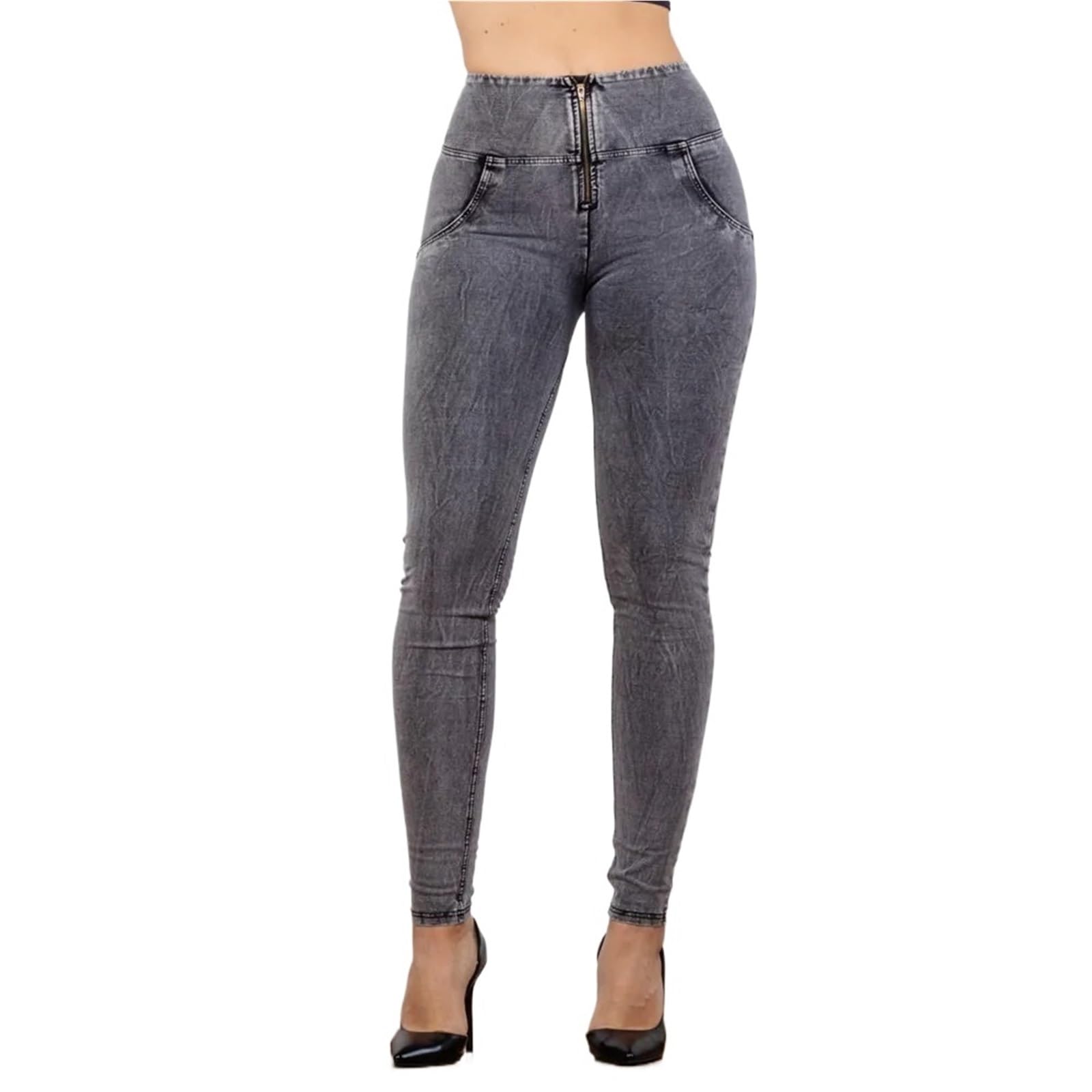 Pantalón Vaquero Mujer Jeans de Talle Alto Slim Fit Vaquero con elevación vago for niñas Push Up Elegante Cuerpo Entero for Mujer(XXS)