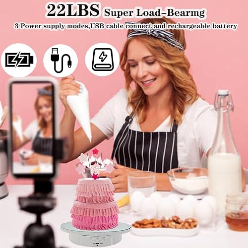 Miniatura 19 de JAYEGT Soporte de exhibición giratorio motorizado 3 en 1 con cubierta de repuesto de 5.74/7.08/8.66 pulgadas, carga máxima de 22 libras, modelos 3D