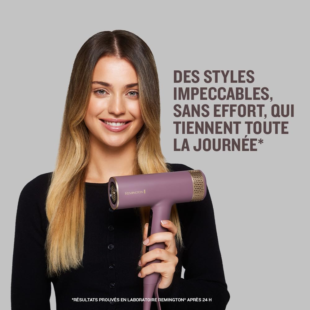 Remington AIRvive Sèche-cheveux (Moteur numérique silencieux léger, 110 000 tr/min, séchage rapide) Concentrateur, diffuseur (Technologie Ionique et anti-frisottis,12 réglages chaleur-vitesse) EC8930