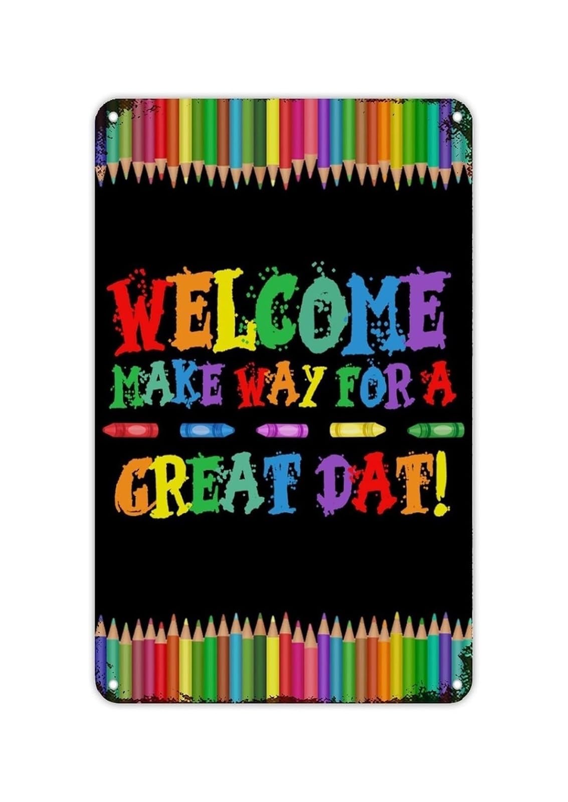 PKNVKZIDK First Day of School Sign Boho Rustic Metal Tin Sign Welcome Back Wall Decor for Classroom Homeschool Teacher Desk Educational Decor 8 X 12 inch