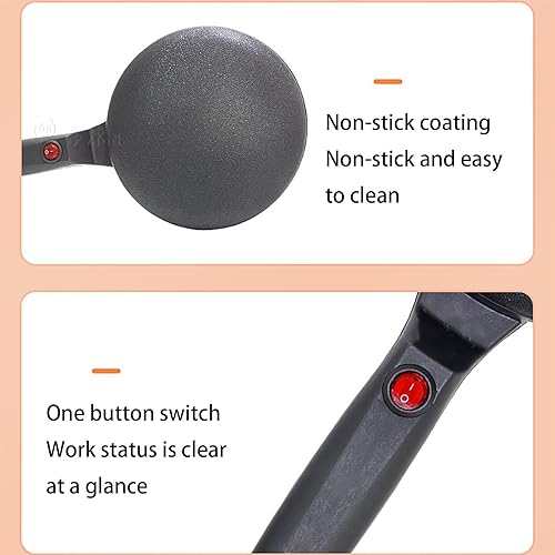 Miniatura 7 de Máquina eléctrica para hacer crepas, máquina de crepas instantánea con asa, 1 tazón de masa y batidora, antiadherente y fácil de limpiar