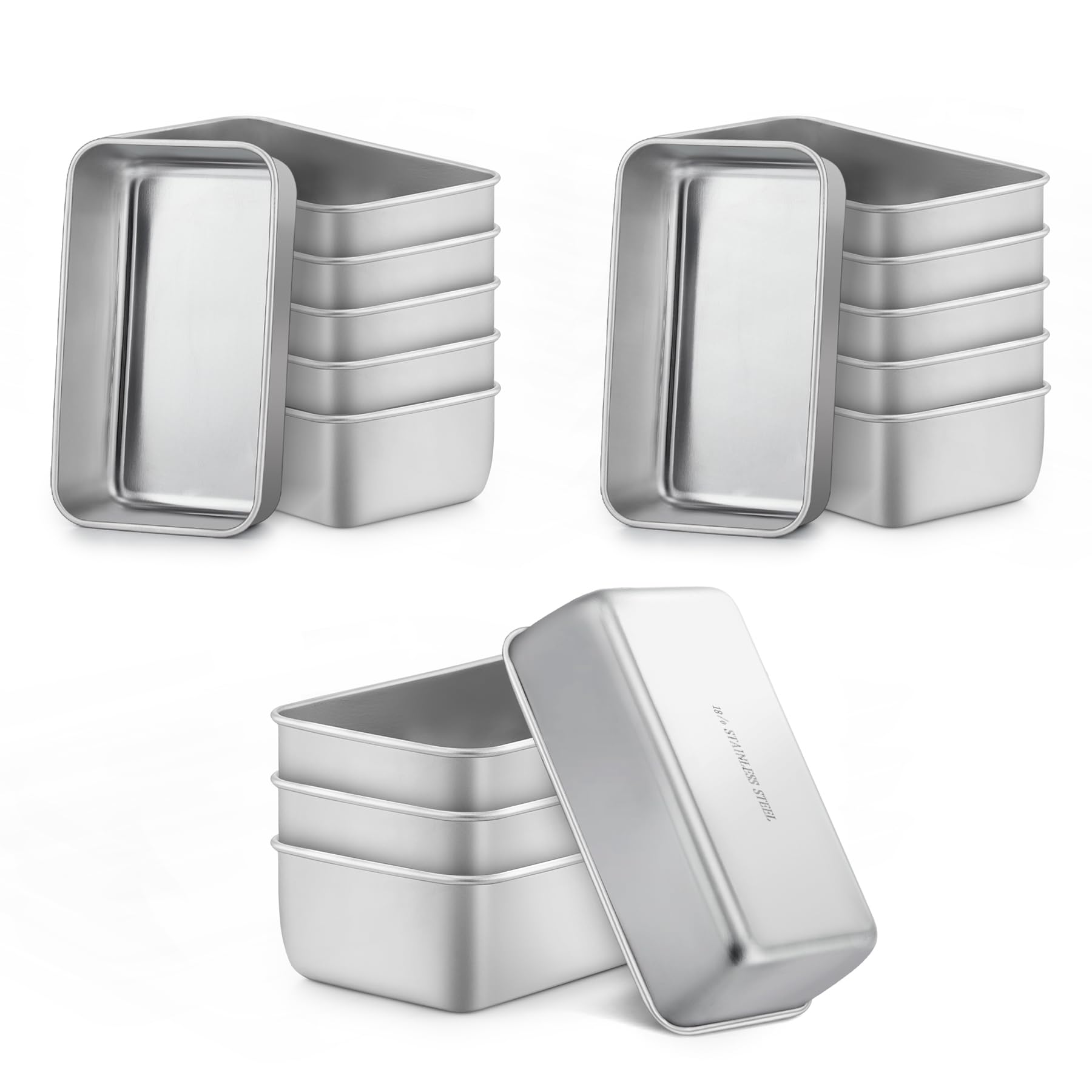 LIANYU Mini-Kastenform zum Backen von Brot, 16 x 8,9 cm, Edelstahl, kleine Brotform, Kastenform für hausgemachten Hackbraten, Metall-Kastenform für Bananen, Sauerteig, Sandwich, spülmaschinenfest