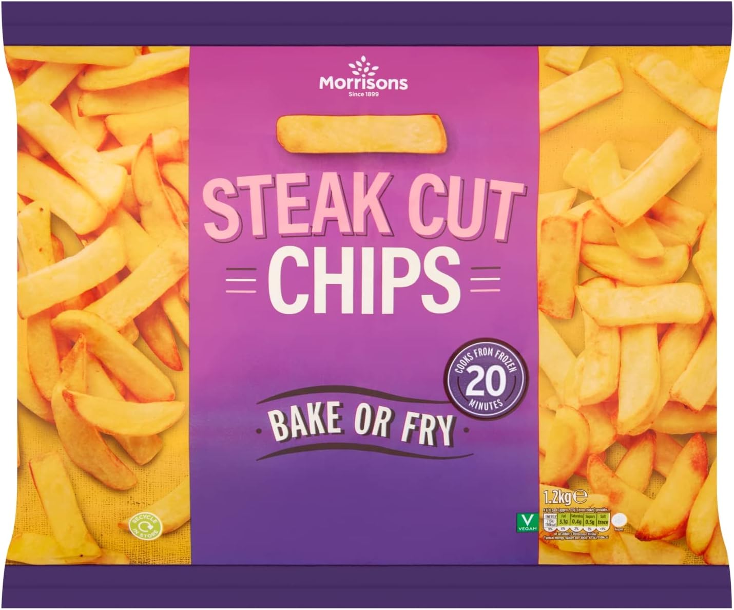 Morrisons Steak Cut Chips, 1.2kg (Frozen)