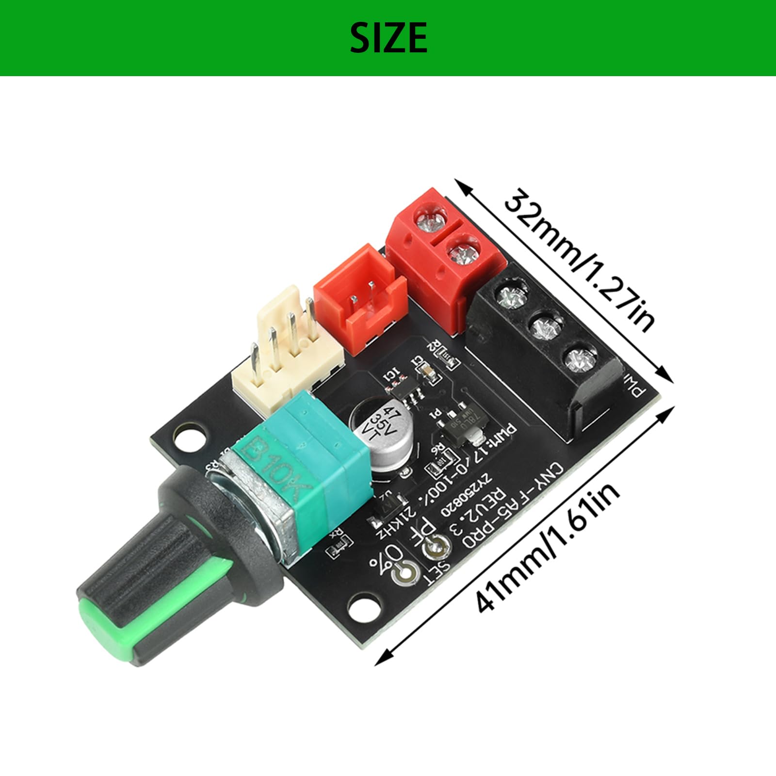 Aideepen Regolatore di ventola PWM a 4 pin, 12 V, 2 pezzi, DC 8-24 V, 5 A, 120 W (max), 4 fili, controller di velocità per motori senza spazzole