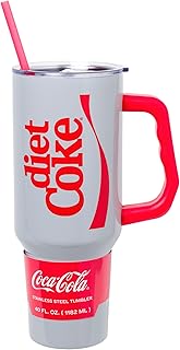Silver Buffalo Coca Cola Diet Coke Vertical Ribbon 40oz Stainless Steel Tumbler w Handle