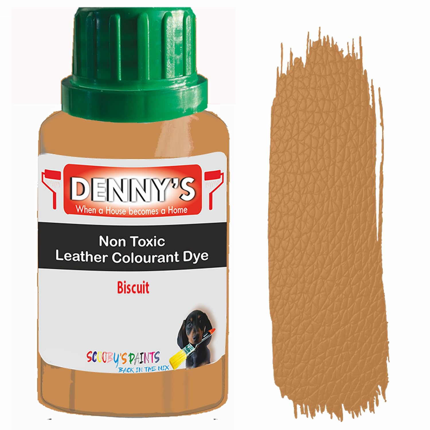All in One Leather Colourant Self Seal Leather Dye Repair Paint for Furniture, Sofas, Car Seats (Biscuit, 1 Litre Bottle)